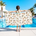 thumbnail image 3 of Halloween Cute Skeleton Beach Towel Summerween Skeletons on Vacation Quick Dry Lightweight Towel for Beach Pool Summer Vibes, 29X58in, 3 of 5
