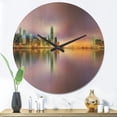 thumbnail image 2 of Designart 'Panorama Hong Kong at Twilight ' Industrial Wood Wall Clock, 2 of 5