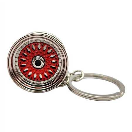 GT//Rotors BBS RS RM Wheel Keychain Automotive Automotive Part Car Gift Key Chain (Red)