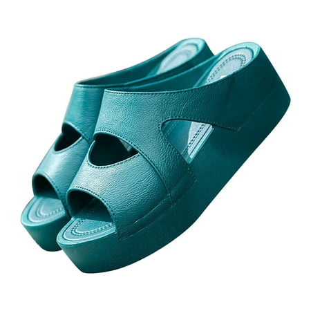

Sandals for Women Sale Clearnce Mules Slippers Slides Sandals Ladies Wedge Heel Platform Slip On Flats Summer Open Toe Sandal Comfy Beach Casual Shoes US Size 3-5.5