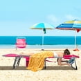 thumbnail image 4 of Gymax Chaise Longue Pliante d'Extérieur à 5 Positions avec Ouverture pour le Visage et Repose-Pieds Réglable Rose, 4 of 10