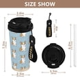 thumbnail image 2 of 500ml Stainless Steel Coffee Mug with Portable Black Strap Vacuum Insulated Ceramic Coated Coffee Tumbler Cute Little Dog Pattern, 2 of 8