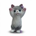 thumbnail image 3 of Cat Squishy Toy with Soft Handmade Design and Raised Paws, Single Piece, Gray and White American Shorthair Style, for Relaxation and Desk Play, Squeeze Toy, 3 of 3