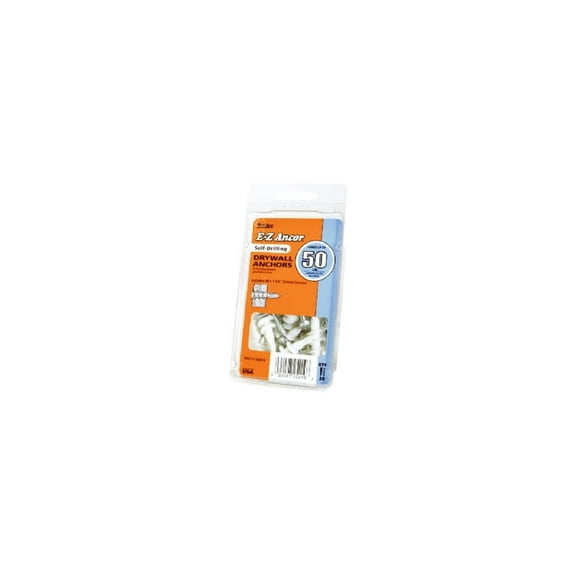 Twist-N-Lock #8 x 1-1/4 in. White Nylon Flat Head Phillips 75 Medium Duty Drywall Anchors with Screws 20-Pack
