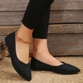 thumbnail image 4 of KIJBLAE Women's Knit Pointed Toe Retro Flats, Breathable Slip On Comfortable Casual Shoes for Spring Summer Black 36, 4 of 6