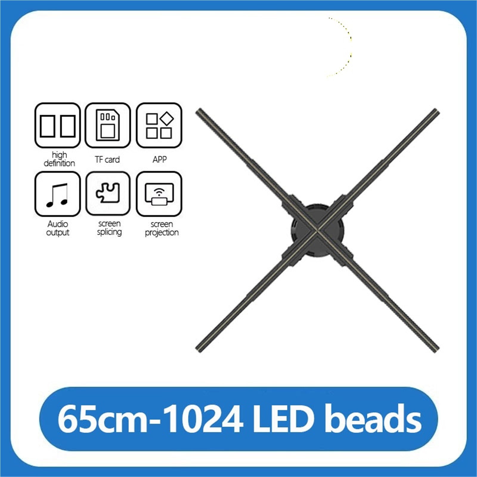 65CM 4 Blades Advertising Display Technology Holographic LED Fan Billboard 3D Hologram Pictures Video Technology Projector