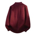 thumbnail image 3 of Men's Sweater Long Sleeve Mock Neck Solid Cable Knitted Soft Pullover Tops Red 2XL, 3 of 3