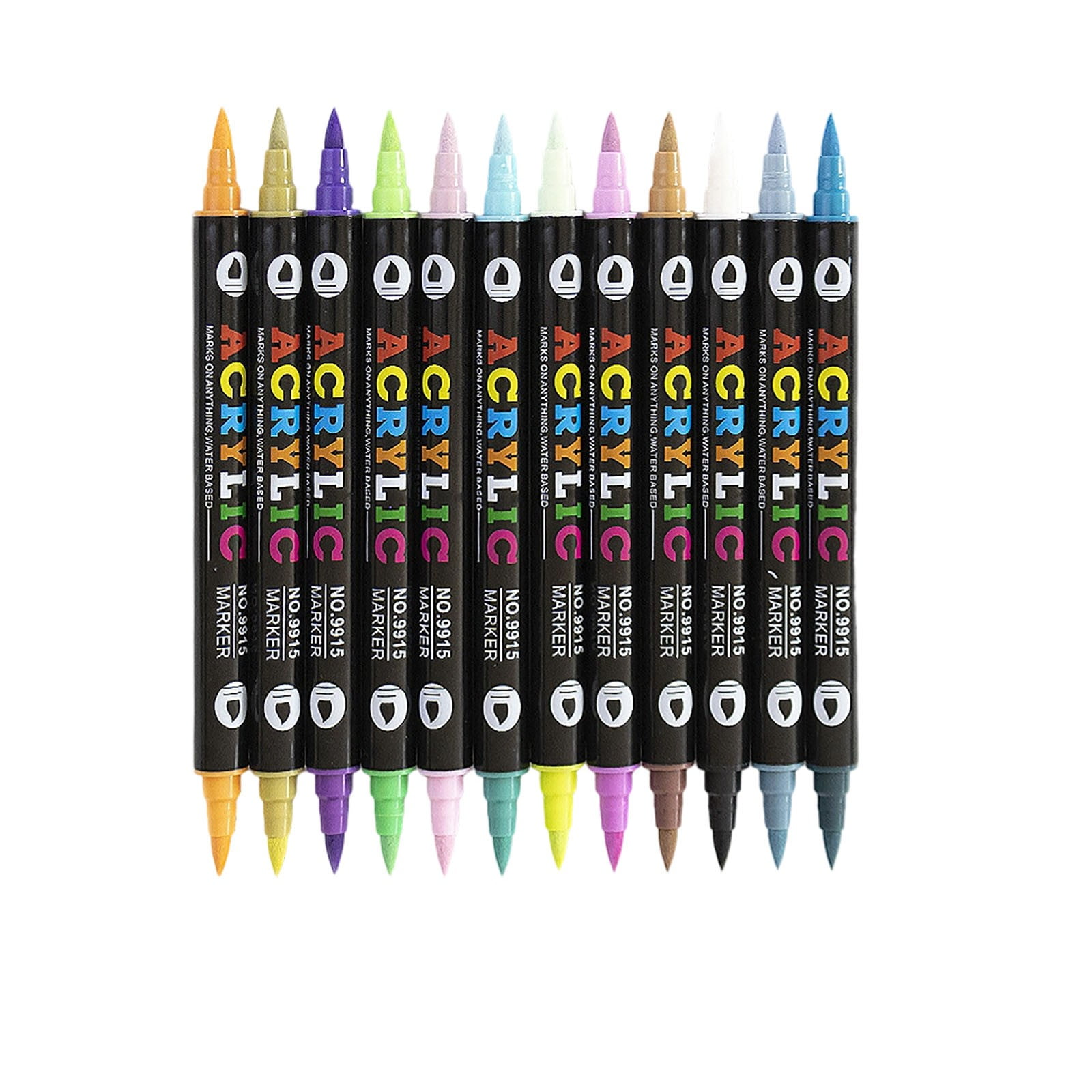 12/24/36 Colors Nail Art Markers Set, Nail Art Pens Point Nail Graffiti Dotting Pen Quick-Drying Waterproof Double Headed Acrylic Paint Pens Set for DIY Nails Art Design