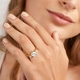 thumbnail image 2 of 2 Carat IGI Certified Round Shape Lab Grown Diamond Engagement Ring | 14K Rose Gold | Leona Three stone Side Pear Shape Lab Diamond Ring | FG-VS1-VS2 Quality Friendly Diamonds, 2 of 5