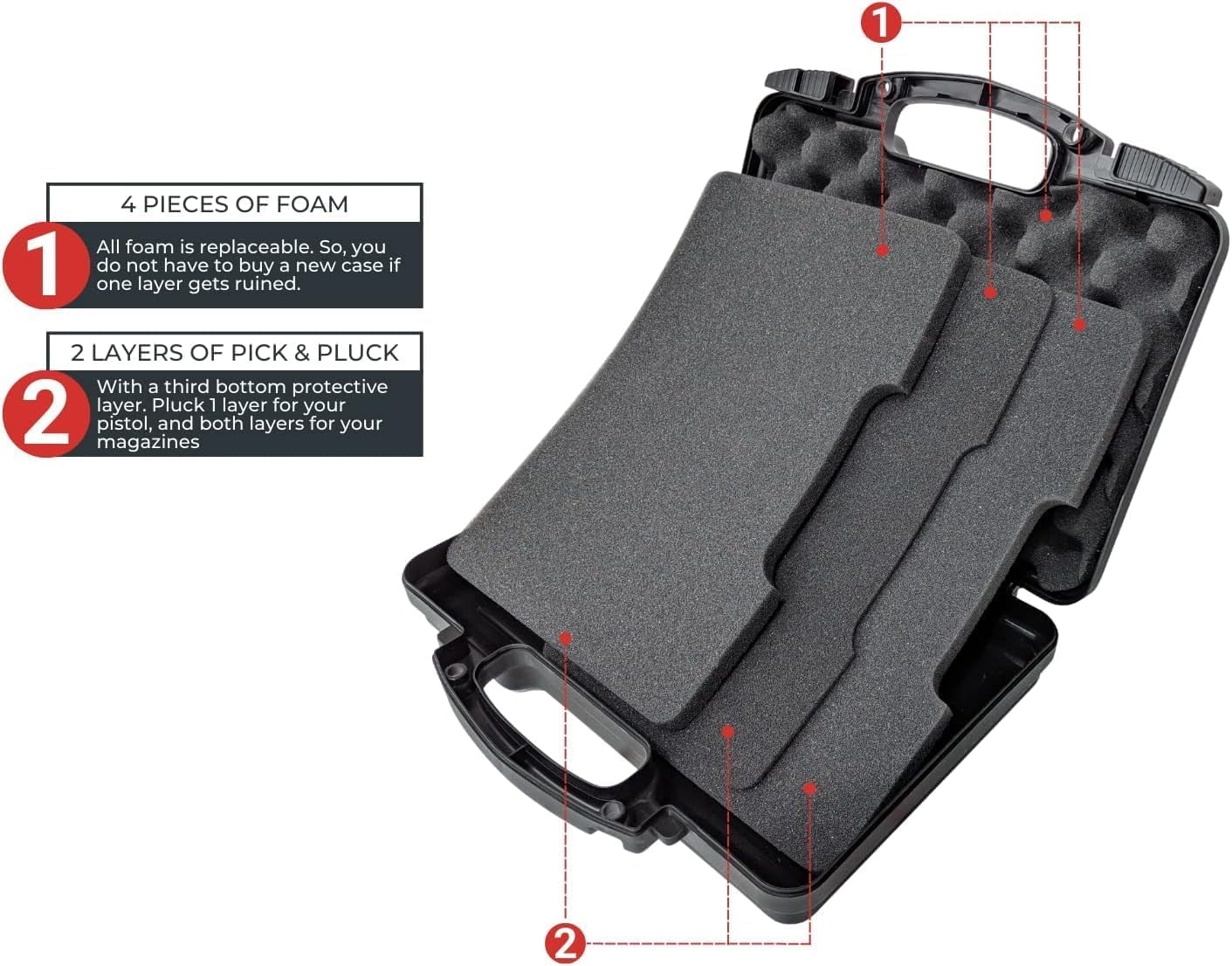 12" Hard Rifle Case with Pick and Pluck Foam - Waterproof TSA Approved Gun Storage - Neon Green