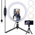 thumbnail image 1 of 03663 - SELFIE RING LIGHT 10IN WITH 2 PHONE HOLDERS AND 2 TRIPOD STANDS, 1 of 1