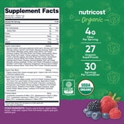 Nutricost Organic Super Greens Powder (30 Servings) Mixed Berry Flavor - Superfood Supplement Drink Mix