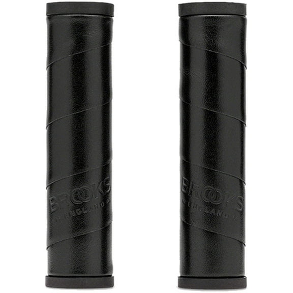 Brooks Willow Leather Grips - Black, 130/130mm