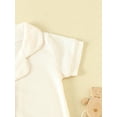 thumbnail image 6 of CIYCuIT Baby Boys Girls Jumpsuit Pajama Short Sleeve Button Lapel Waffle Rompers Infant Toddler Casual Contrast Trim Bodysuit Loungewear 3M 6M 12M 18M 24M, 6 of 8
