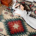 thumbnail image 4 of Feelyou Fashion Bohemian Aztec Bedding Comforter Set 7 Pieces, Green Tribal Square Full Bedding Set, Hippie Western Style Reversible Fitted Sheet Flat Sheet, Super Cozy Room Decor, 4 of 8
