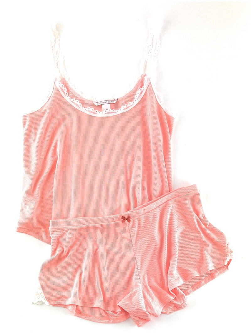VICTORIA'S SECRET タンクトップ・パジャマ＆パンツ！ S Victoria's Secret Ribbed Cami Tank & Shorts Pajama Set - Walmart.com