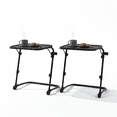thumbnail image 1 of Homy Casa 2 Pack Dallas Industrial Folding TV Tray Table with Adjustable Height, Sofa Laptop Side Table with Cup Holder, Black, 1 of 6