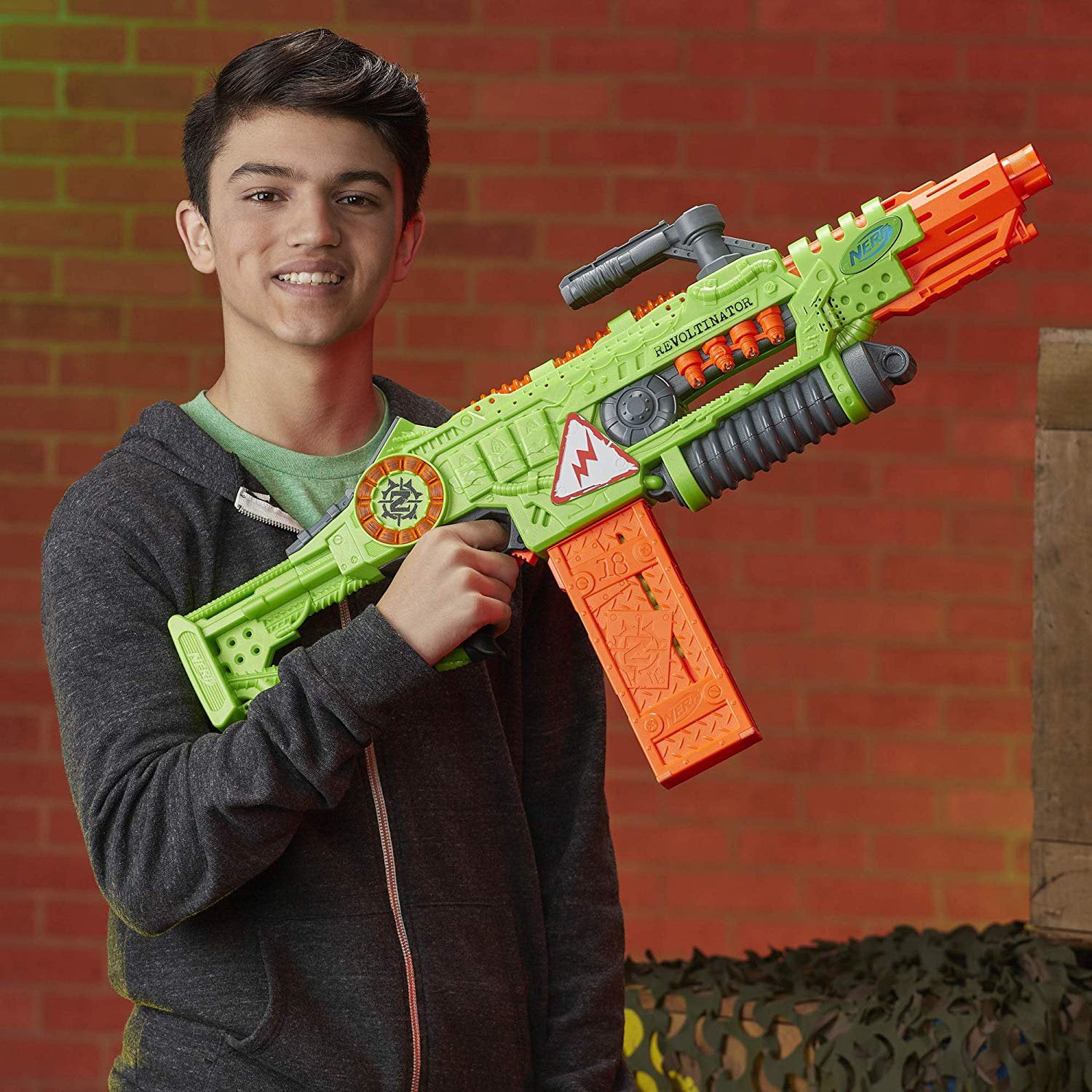 Revoltinator Nerf Zombie Strike Toy Blaster with motorized Lights Sounds &  18 Official Darts for Kids, Teens, & Adults