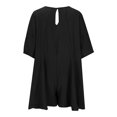 thumbnail image 3 of Mqqzkk Plus Size Rompers for Women Casual Tee Romper Short Sleeve Oversized Athletic Workout Comfy Jumpsuit with Pocket, 3 of 6