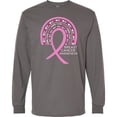thumbnail image 3 of Inktastic Breast Cancer Awareness Rainbow Ribbon with Hearts Long Sleeve T-Shirt, 3 of 5