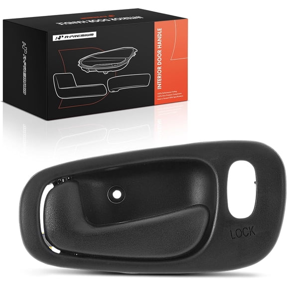 A-Premium Front Left Driver Side Interior Door Handle with Power Locks Compatible with Toyota Corolla 1998-2002 & Chevrolet Prizm 1998-2002, Textured Black