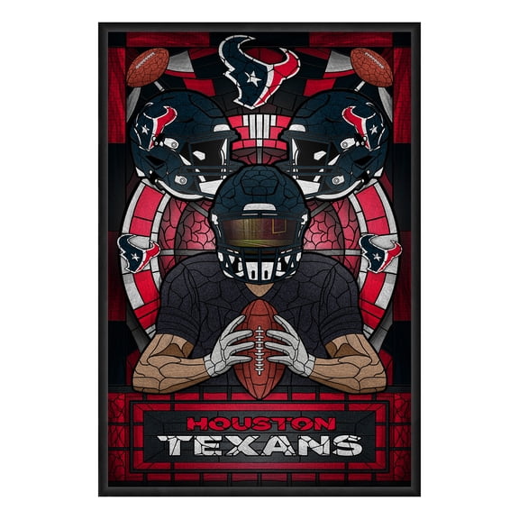 Houston Texans Framed Stained Glass Art Print