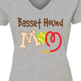 thumbnail image 4 of Inktastic Basset Hound Mom Dog Gift Women's V-Neck T-Shirt, 4 of 5