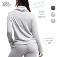 thumbnail image 4 of Hello Mello CuddleBlend Lounge Top Long Sleeve Relaxed Fit Turtleneck, Gray Small (Women's), 4 of 7