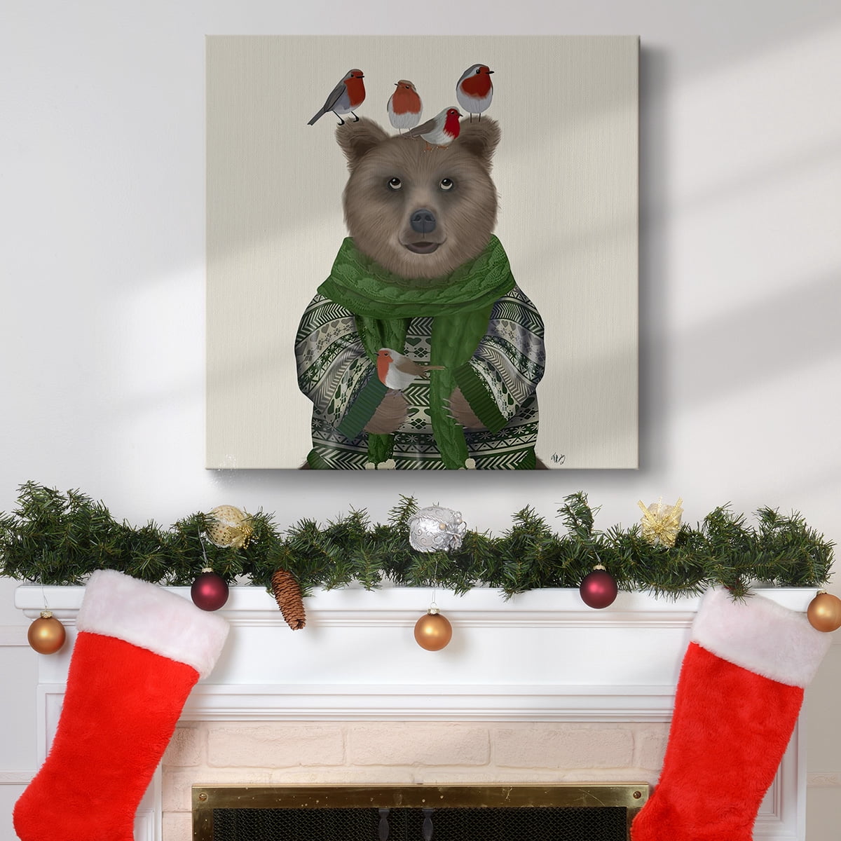 Bear and Robins- Gallery Wrapped Canvas