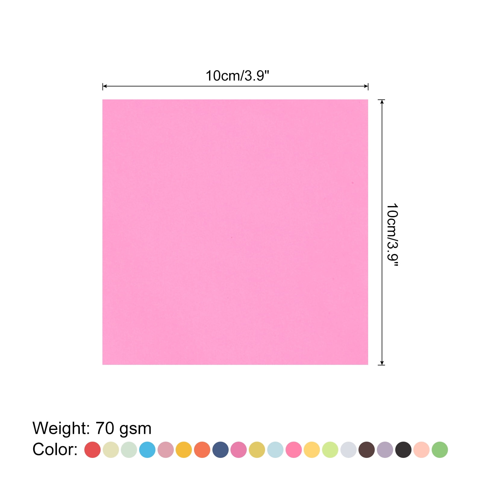 Uxcell 100 Sheet Origami Paper Double Sided 20 Colors 3.9 x 3.9 Inch Square Sheet for Art Craft Project, Beginners, Gifts Decor