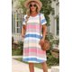 thumbnail image 3 of ABPHQTO Vestido camisero de mujer con bolsillo a rayas multicolor, 3 of 5