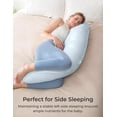 thumbnail image 3 of Pregnancy Pillows for Side Sleeping, J Shaped Maternity Body Pillow for Pregnancy, Soft Pregnancy Pillow for Head Neck Belly Support, Blue, 3 of 16