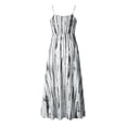 thumbnail image 4 of Wycnly Formal Dresses for Women Fashion Elastic Waist Spaghetti Strap Beach Long Sundress V-Neck Sleeveless Striped Print 2025 Summer Maxi Dress Black m, 4 of 5