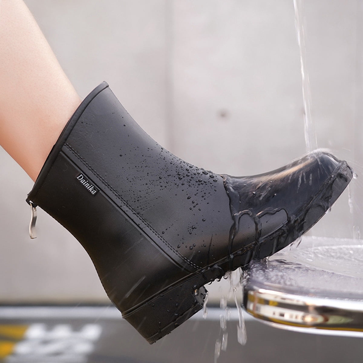 AUXDIQ Rain Shoes Women Mid-calf Boots Waterproof Rain Boots Outdoor Garden Shoes