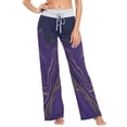 thumbnail image 2 of Women's Long Sleep Pants Home Pants Sleep Pants Wide-Leg Pants Design Elastic Fabric Casual Pants S Pretty Purple Mountain, 2 of 7