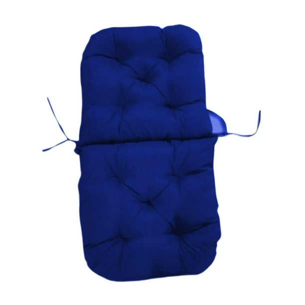 Cojín para silla con respaldo alto, acolchado para patio y sala de estar. Azul