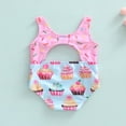 thumbnail image 4 of Maillots de Bain une Pièce pour Bébé Fille Biscuit/Cake Print Sans Manches, 4 of 8