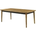thumbnail image 4 of Natural Sheesham Wood Dining Table for 6, Mid-Century Modern Kitchen Table with Geometric Apron, Natural Wood Grain Finish, 4 of 9