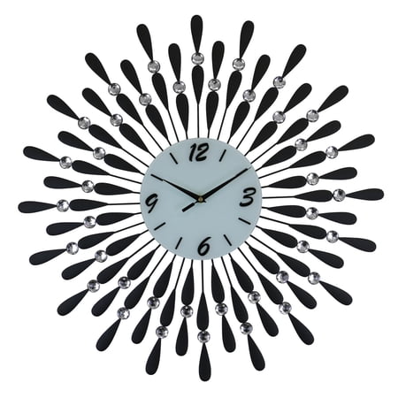 Three Star Import & Export YC 780 24 in. Round Wall Clock, Black Droplets photo Three Star Import & Export YC 780 24 in. Round Wall Clock, Black Droplets photo