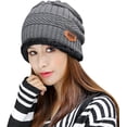 thumbnail image 2 of Morttic Unisex Winter Hats for Women & Men Slouchy Beanie Skull Caps Warm Snow Ski Knit Hat Cap ,Dark Grey, 2 of 12