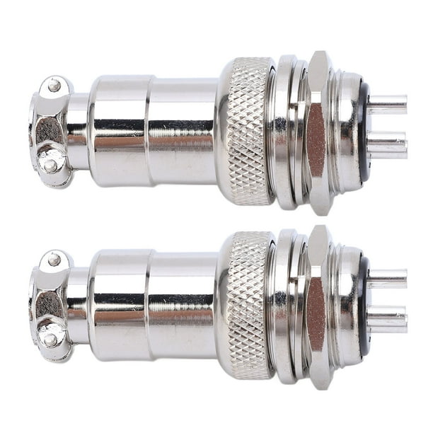 Conector de enchufe de aviación, carcasa de aleación de Zinc, conectores chapados en plata y cobre, 2 uds.