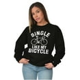 thumbnail image 3 of Single Like My Bicycle Gear Hipster Unisex Plus Fleece Graphic Sweatshirt Brisco Brands 2X, 3 of 5