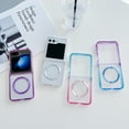thumbnail image 2 of Allytechgroup Clear Magnetic Case for Samsung Galaxy Z Flip 6/ Flip 7 FE, [Compatible with Magsafe] Transparent Anti-Scratch Not-Yellowing Slim Fit Shell Cover for Galaxy Z Flip 6/ 7 FE, Purple+Blue, 2 of 10