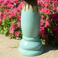 thumbnail image 3 of Hi-Line Gift Ltd. Ceramic Birdbath - Tranquil Blue Oasis, 3 of 6