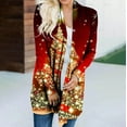 thumbnail image 2 of Uhndy 2022 Jackets for Women, Women Autumn And Winter Loose Long-sleeved Cardigan Christmas Print Coat Winter Coats Christmas Gifts for Women, 2 of 6