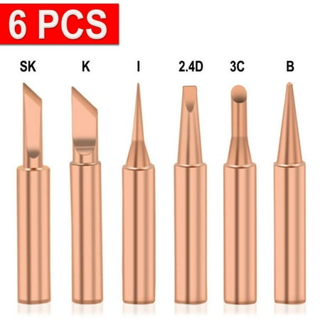 

6pcs Professional Bit Copper Iron Tips Sets Soldering Tip Replacement