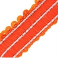 thumbnail image 6 of Mandala Crafts Elastic Sequin, Flat Glitter Stretch Bling Paillette Fabric Ribbon, Metallic Appliqué Trim Lace for Dress Embellish, Headband (1 Inch, Orange), 6 of 6
