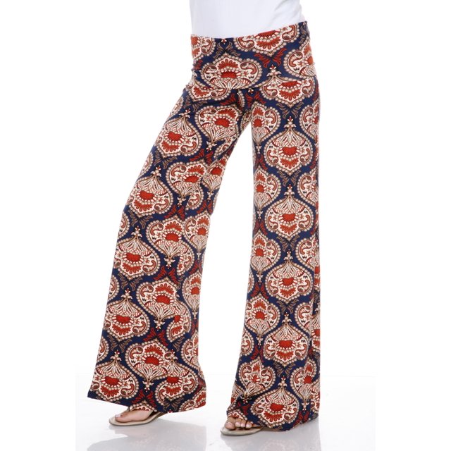 White Mark Women's Printed Palazzo Pants