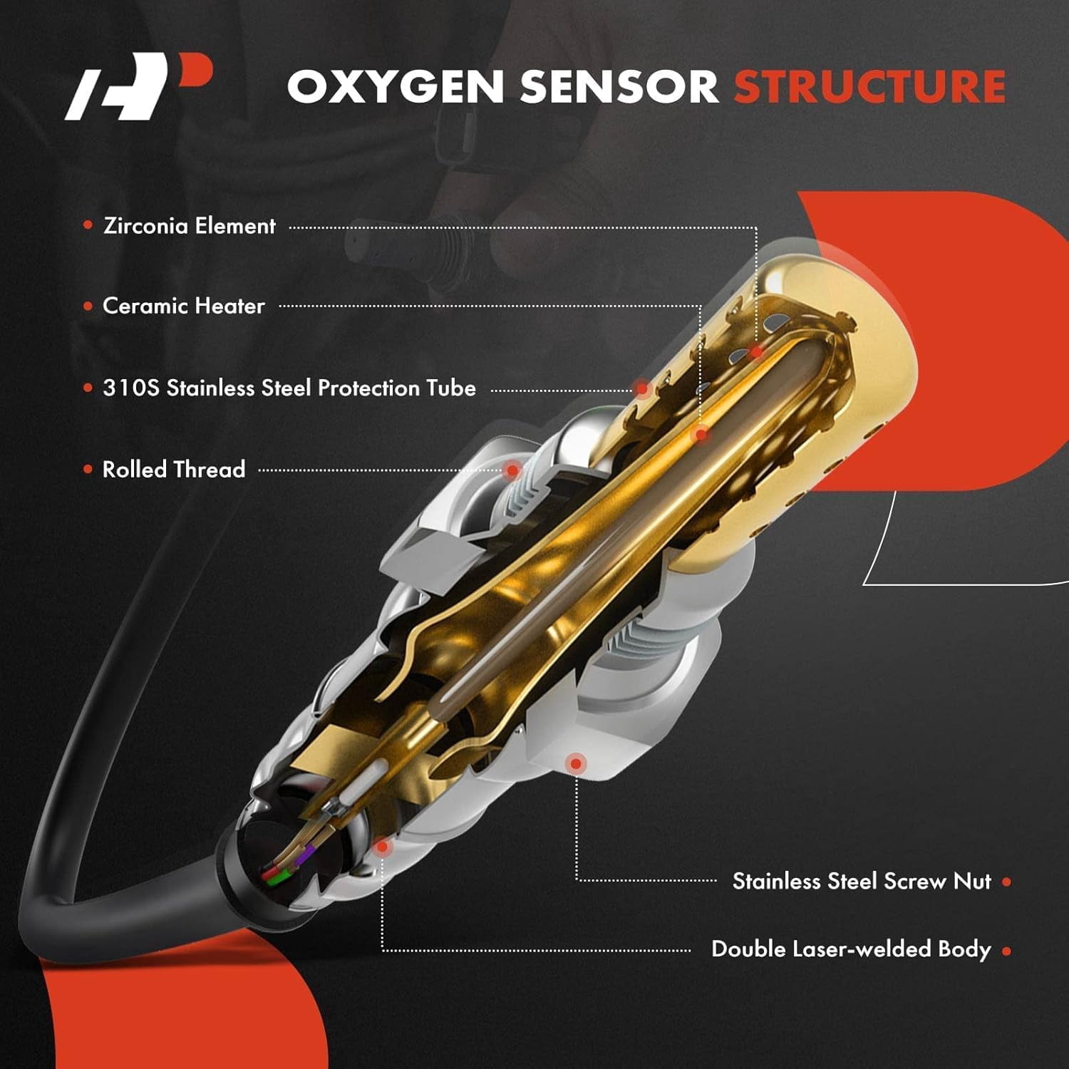 A-Premium O2 Oxygen Sensor Compatible with Chevrolet Equinox 2018-2021, Malibu 2016-2021, Cruze 2016-2019, Trax 2021-2021, Spark, Volt, Trailblazer & GMC Terrain & Buick Encore, Encore GX, 2-PC Set