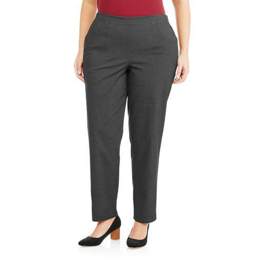 just my size women's plus size pull on stretch woven pants